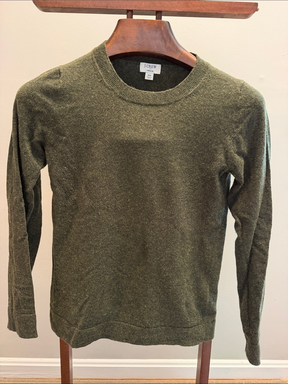 J. Crew Men's Olive Green Crewneck Sweater